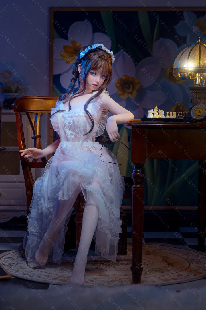 149cm (4ft11) C CUP Movable jaw Silicone Head + TPE Body Hybrid Sex Doll Convallaria, Head Linlan